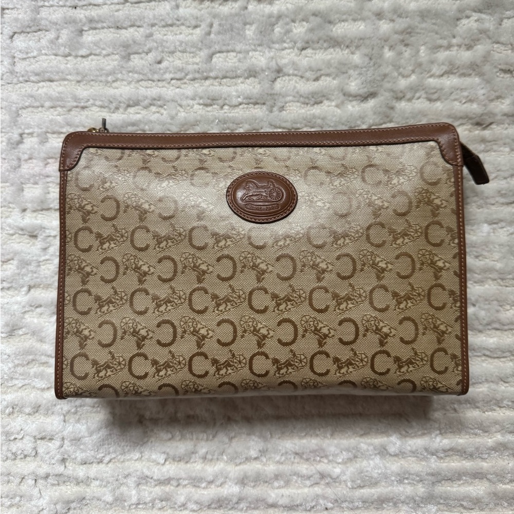 VINTAGE Celine Brown Monogram Clutch